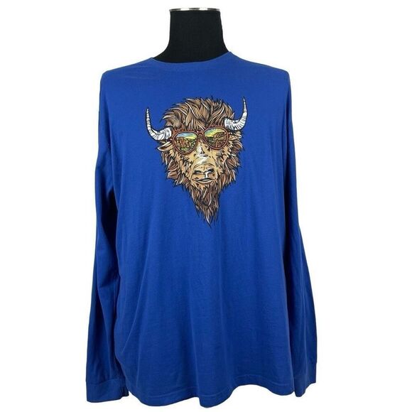 Wild Tribute Blue Groovy Mike Bryson Long Sleeve T-Shirt - Men’s XXL - Picture 1 of 6